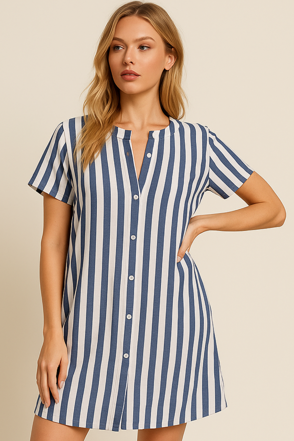 Seabreeze Striped Shirt Dress
