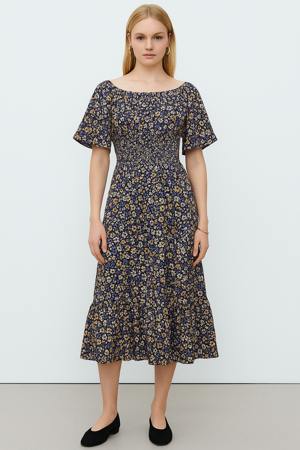 Daisy Whisper Smocked Midi Dress